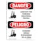 Signmission OSHA Sign, Look Out Industrial Trucks Bilingual, 5in X 3.5in Decal, 3.5" W, 5" L, Spanish OS-DS-D-35-VS-1441 - alternate 1